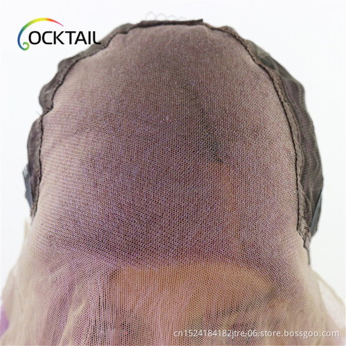 factory synthetic lace frontal wig longest purple deep wave hair synthetic lace frontal wigs